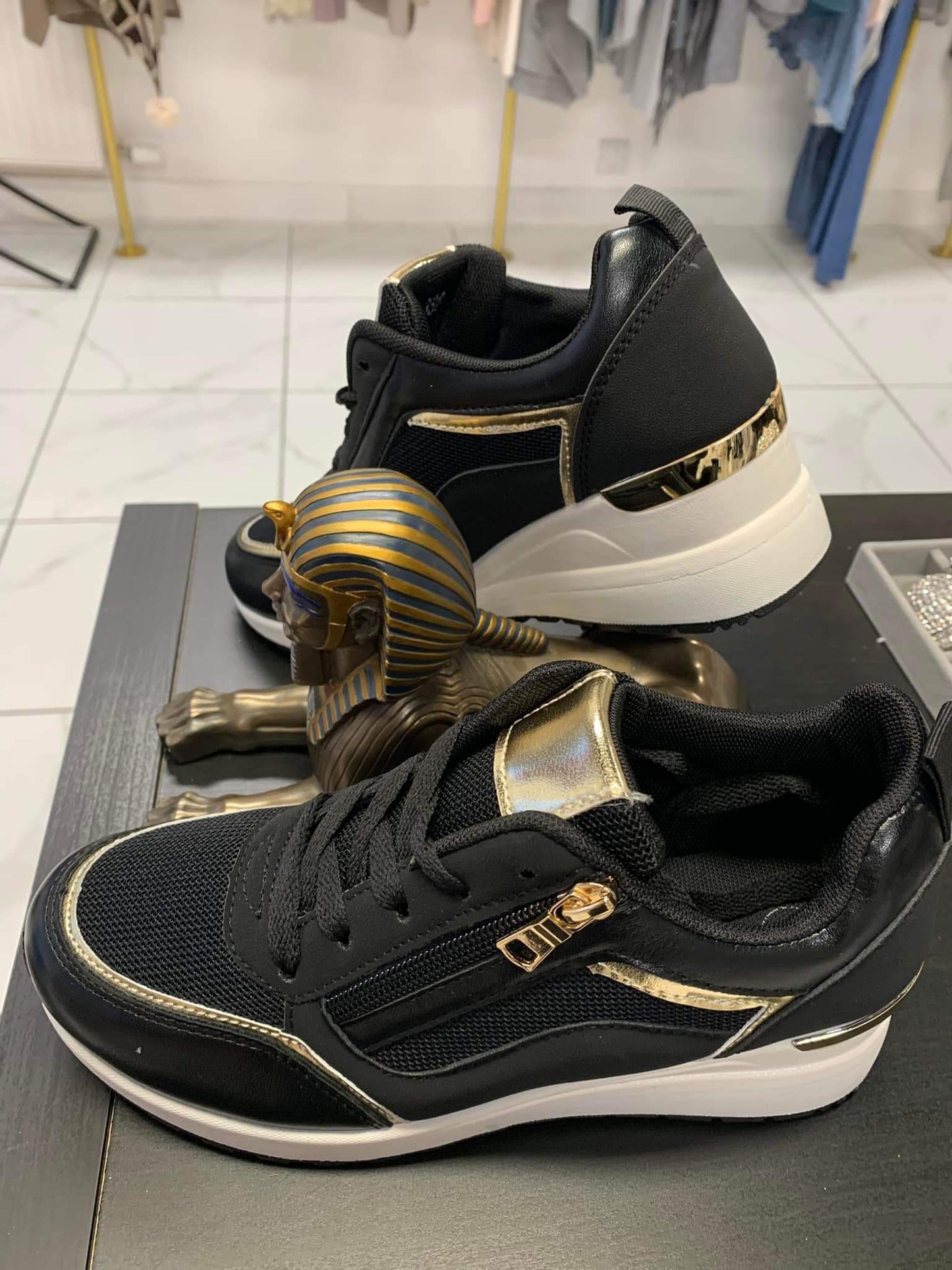 Trainers In Black & Gold