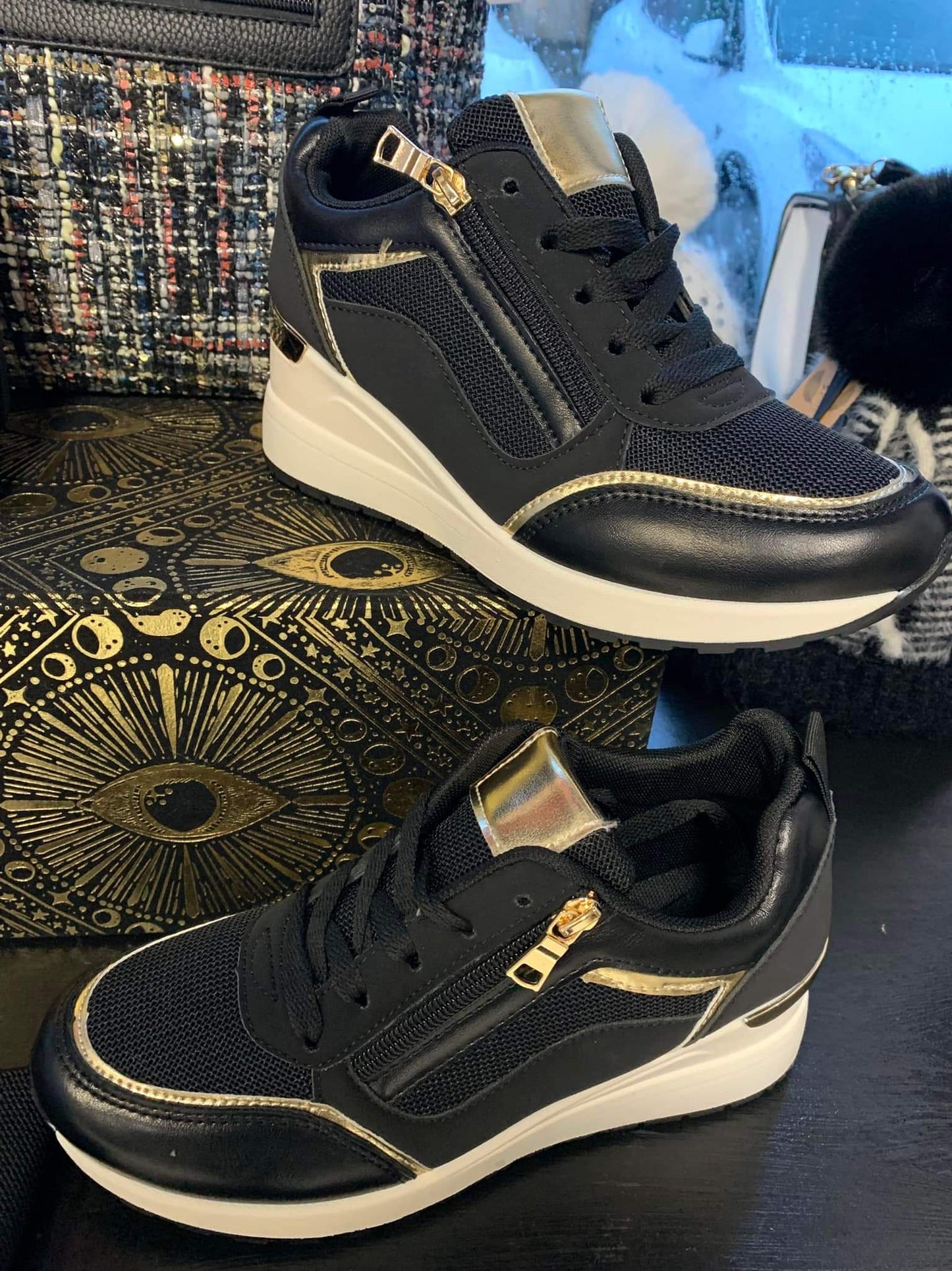 Trainers In Black & Gold