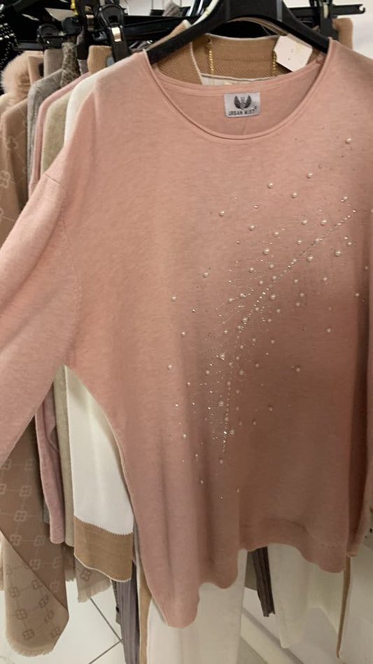 Pearl & Bling Leaf Jumper