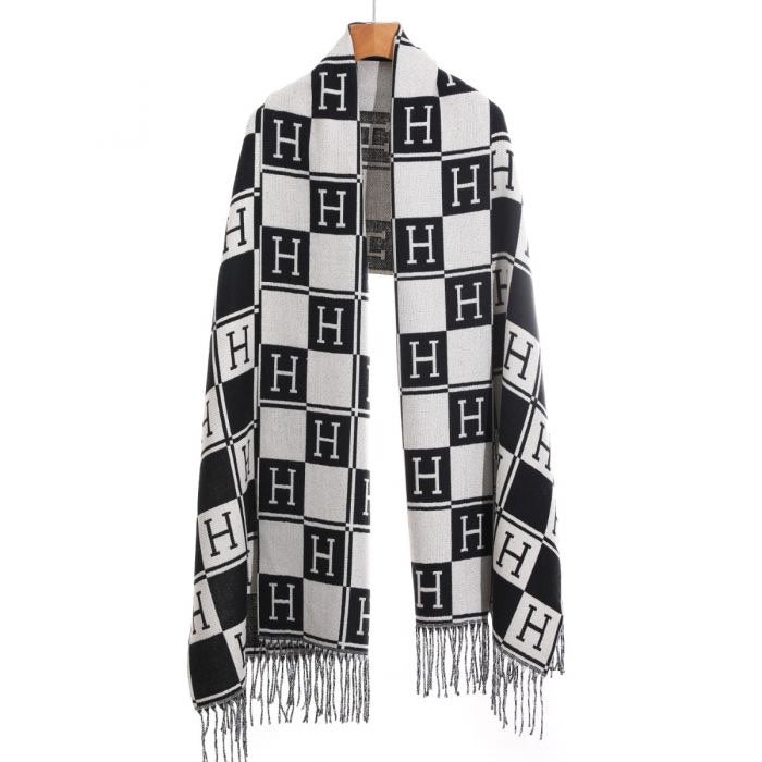Scarve In Black & White Hermes Inspired Print