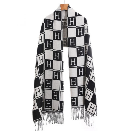 Scarve In Black & White Hermes Inspired Print