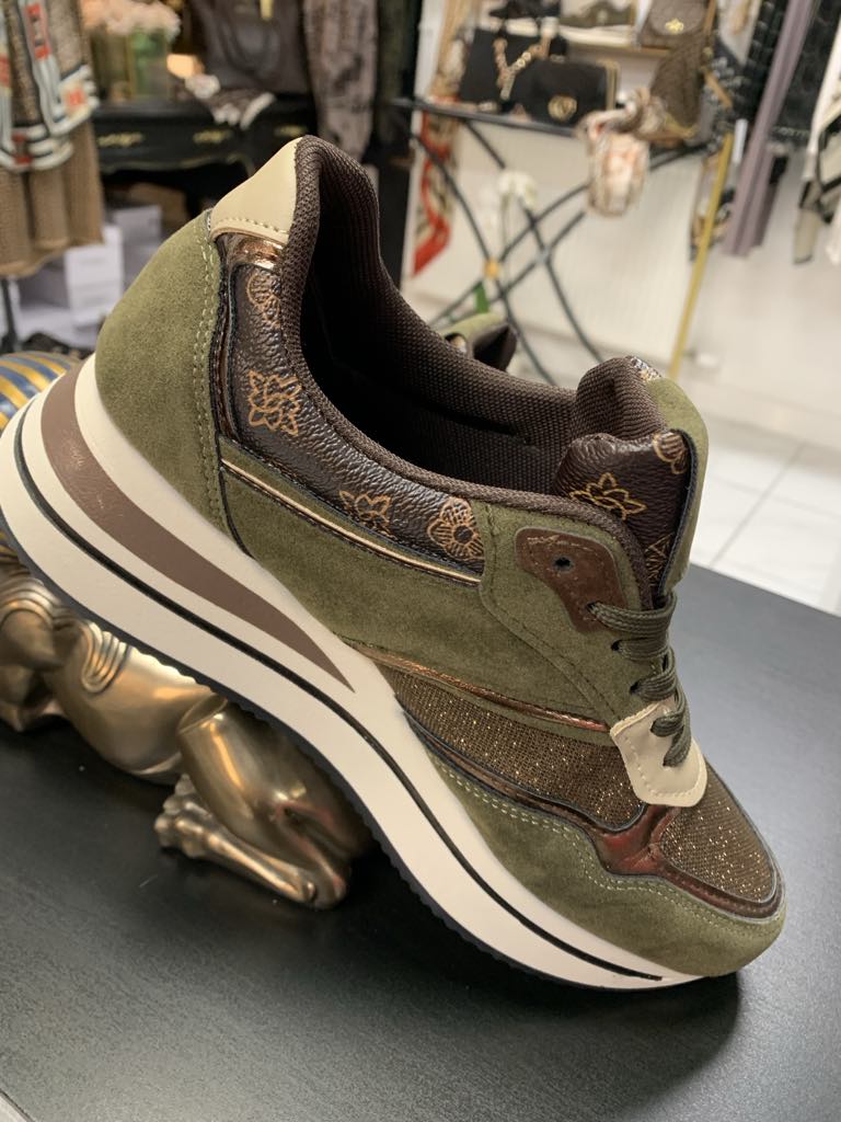 Trainers Designer Inspired LV In Olive