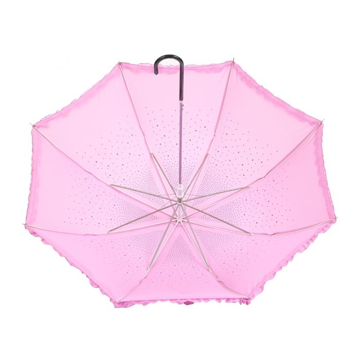 Umberella In Diamante Sparkle With Frills