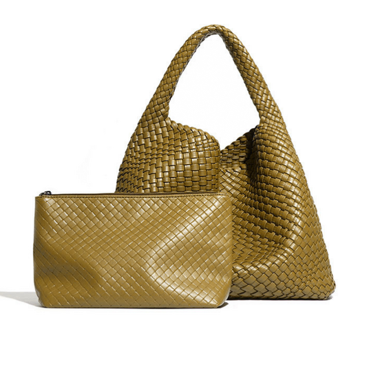 Bag In A Bag Weave Handbag In Olive